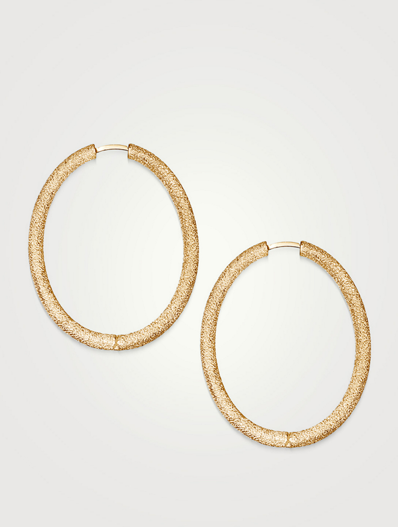 CAROLINA BUCCI Large 18K Gold Florentine Finish Round Hoop Earrings ...