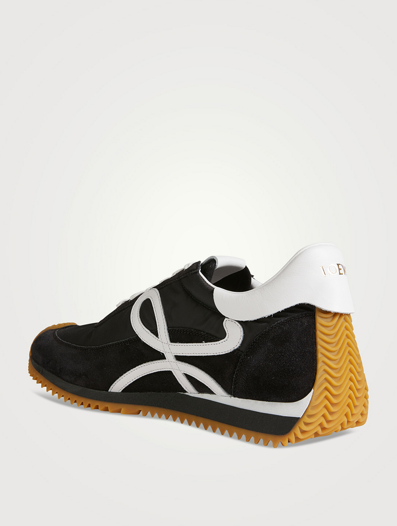 Nylon And Suede Flow Runner Sneakers