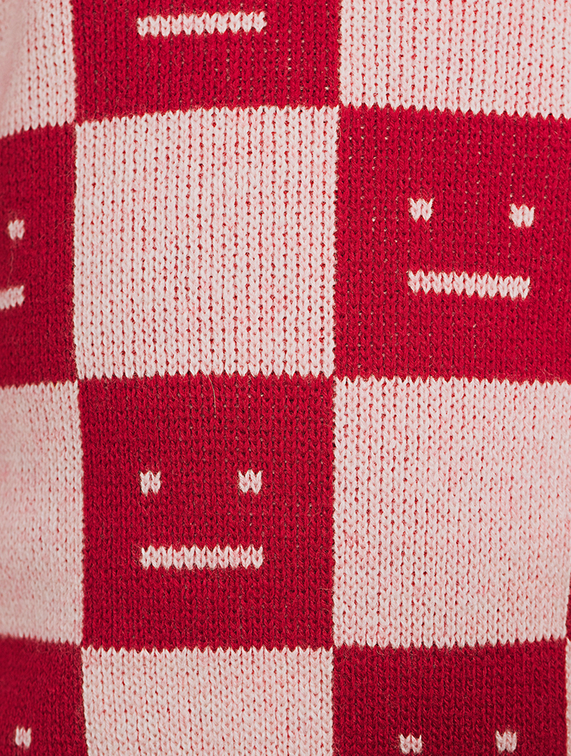 Wool Sweater With Face Jacquard