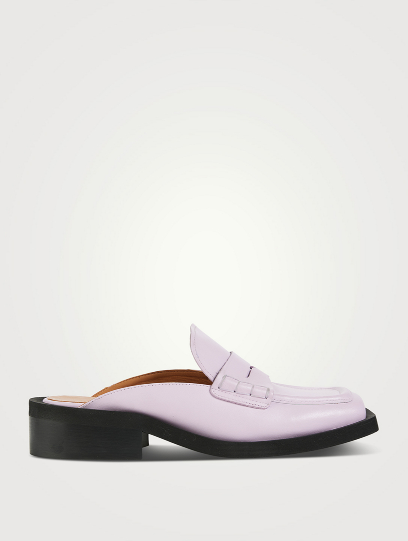 GANNI Leather Loafer Mules | Holt Renfrew