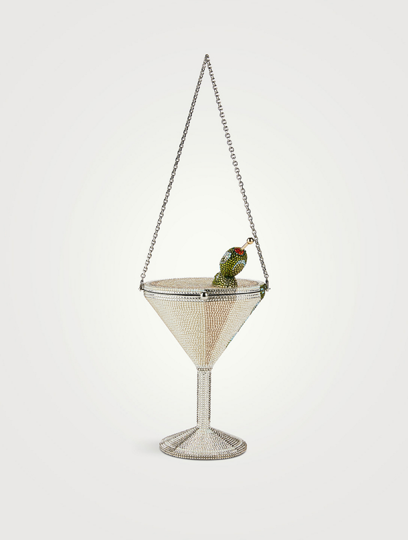 JUDITH LEIBER Pochette Martini en cristaux  Métallique