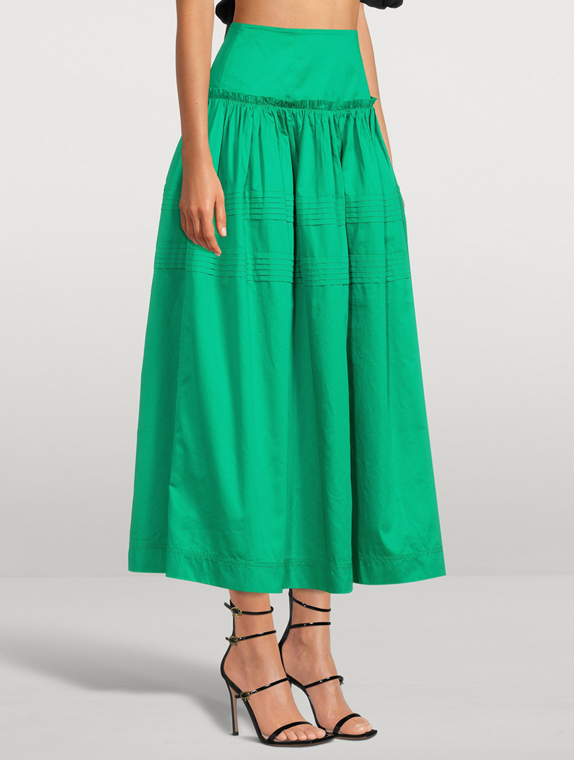 Poised Tucked Midi Skirt