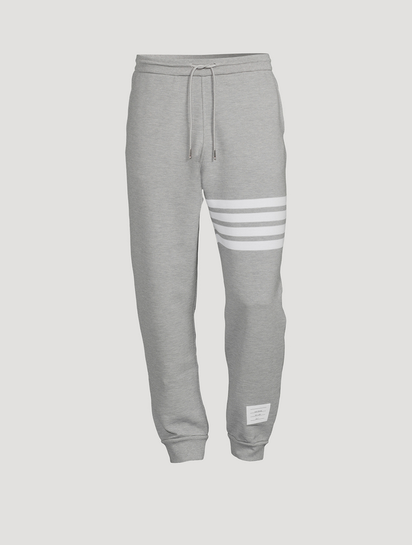 Cotton Ottoman Rib Four-Bar Sweatpants