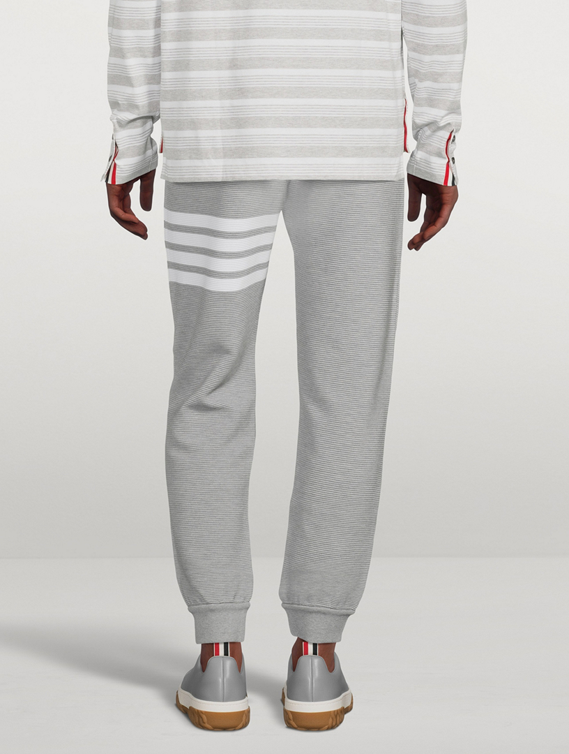 Cotton Ottoman Rib Four-Bar Sweatpants