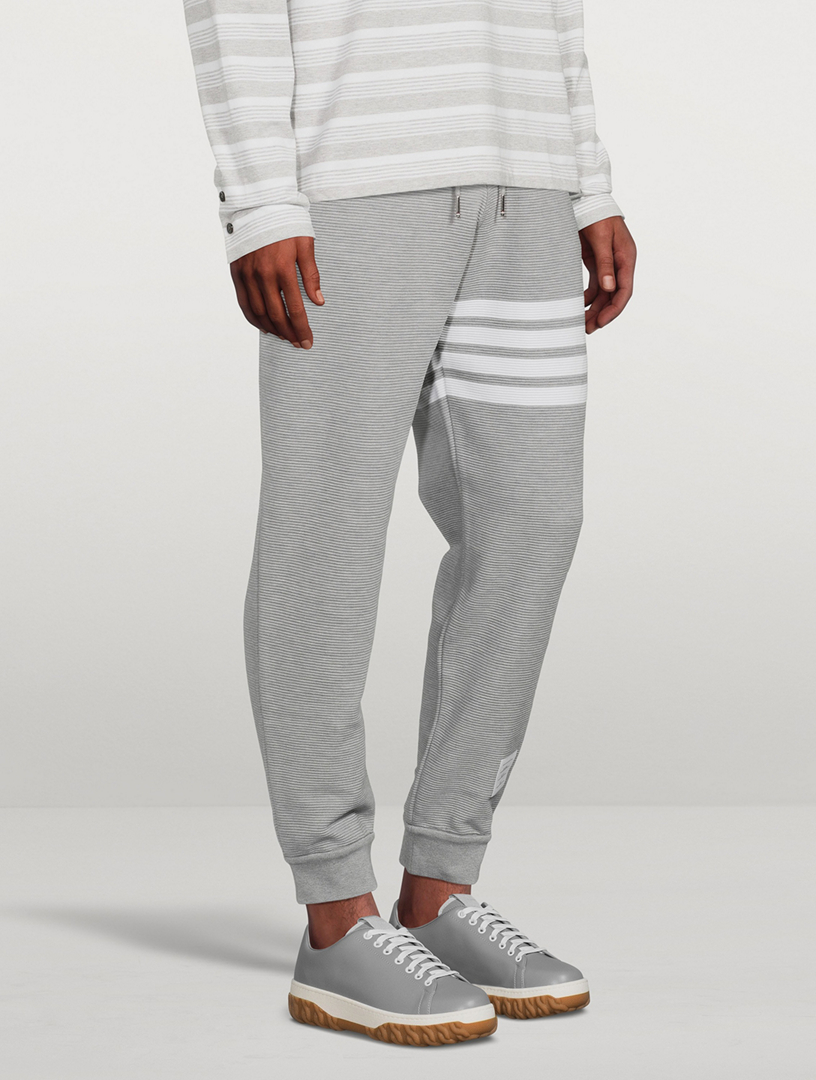 Cotton Ottoman Rib Four-Bar Sweatpants