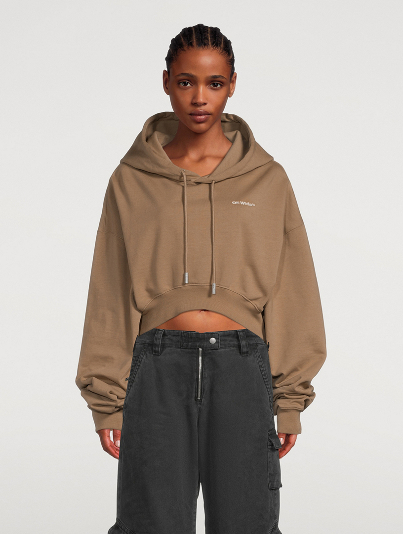 Off white hot sale cropped hoodie