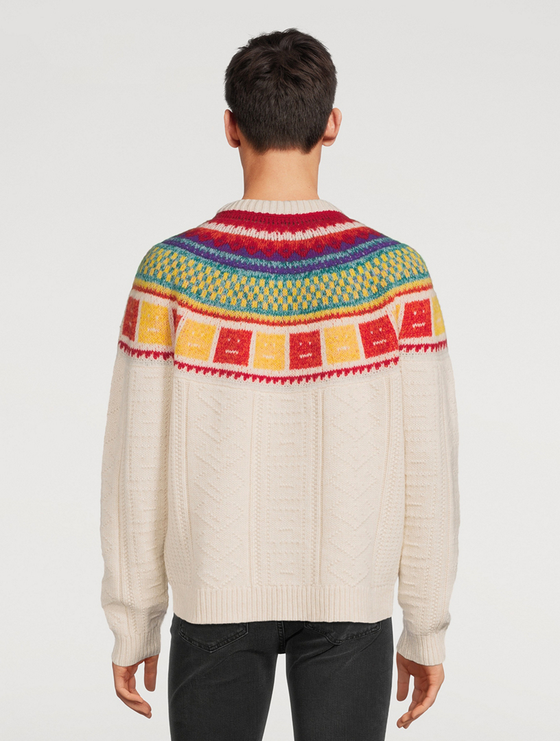 Rainbow Wool Crewneck Sweater
