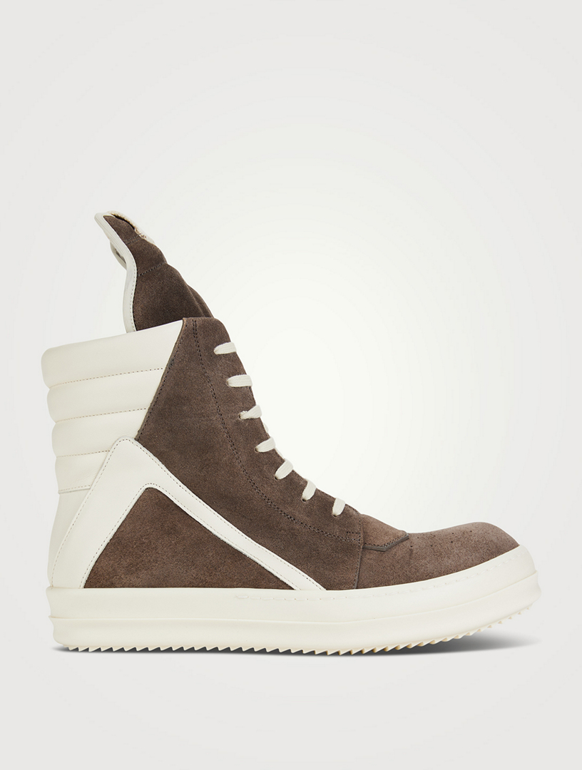 RICK OWENS Strobe Geobasket Suede High-Top Sneakers | Holt