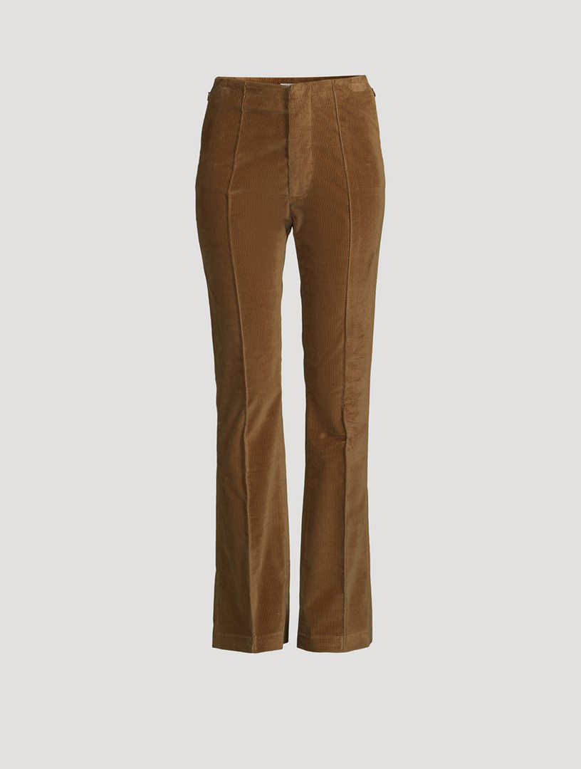 Pintucked Corduroy Flare Pant