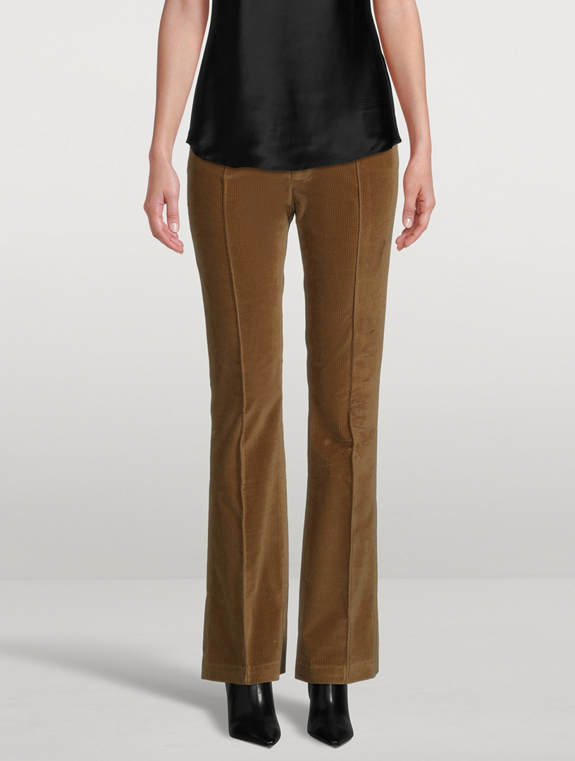 Pintucked Corduroy Flare Pant