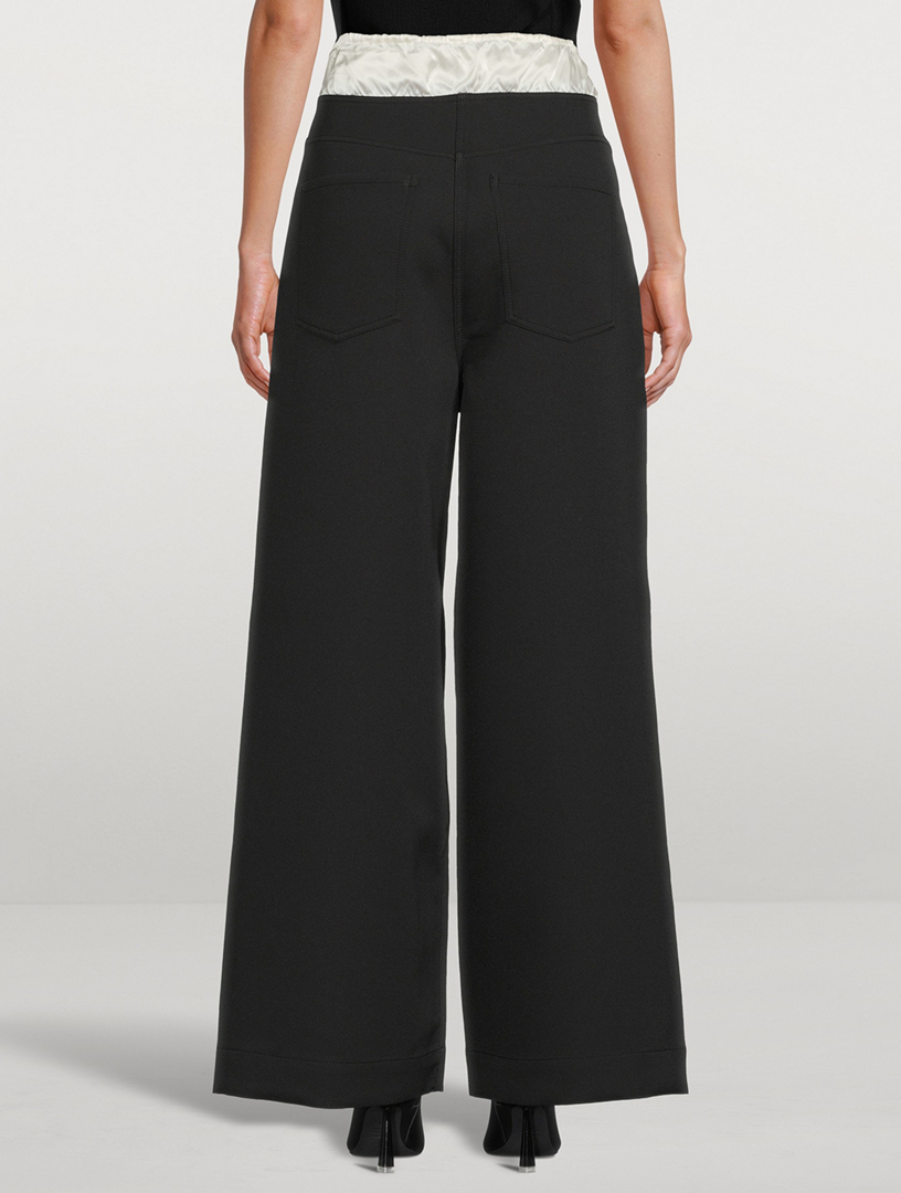 ACNE STUDIOS Spongy Faux-Layered Wide-Leg Trousers | Holt