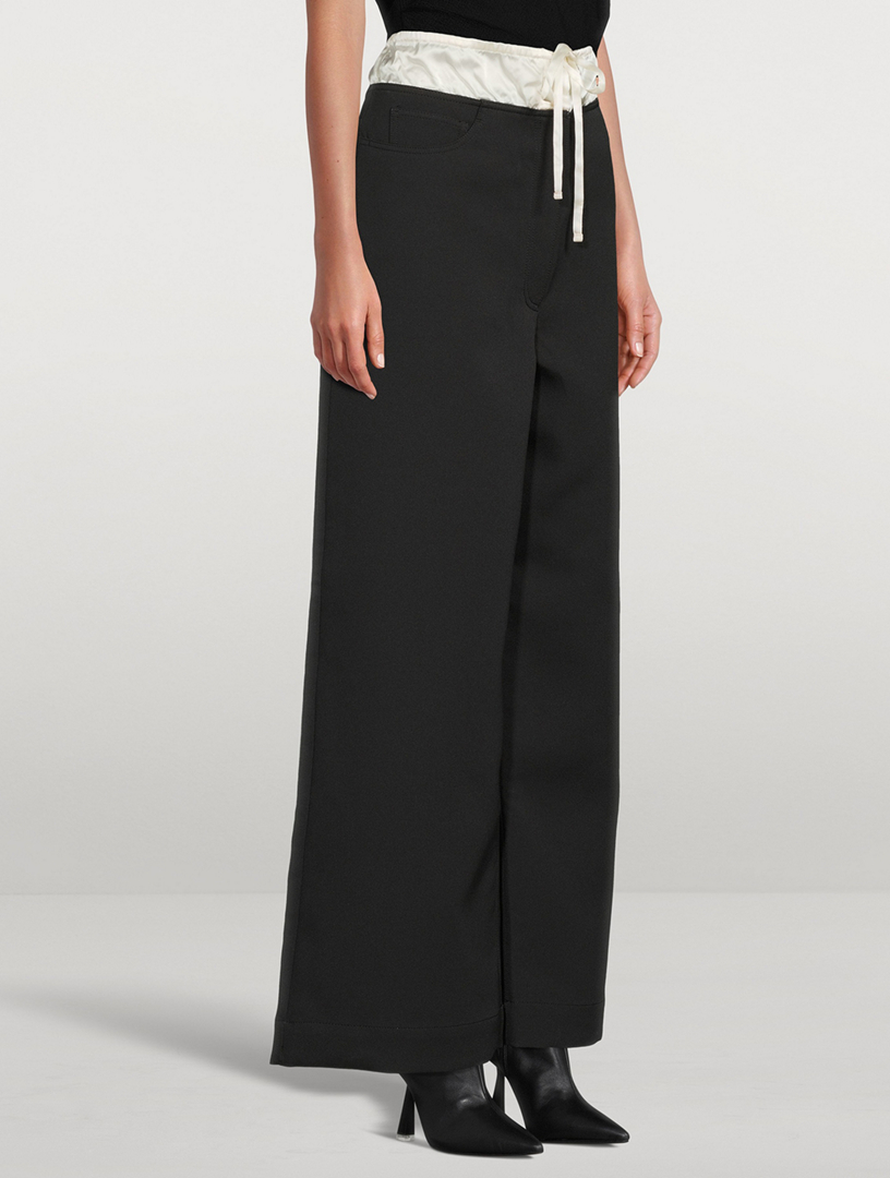 ACNE STUDIOS Spongy Faux-Layered Wide-Leg Trousers | Holt Renfrew