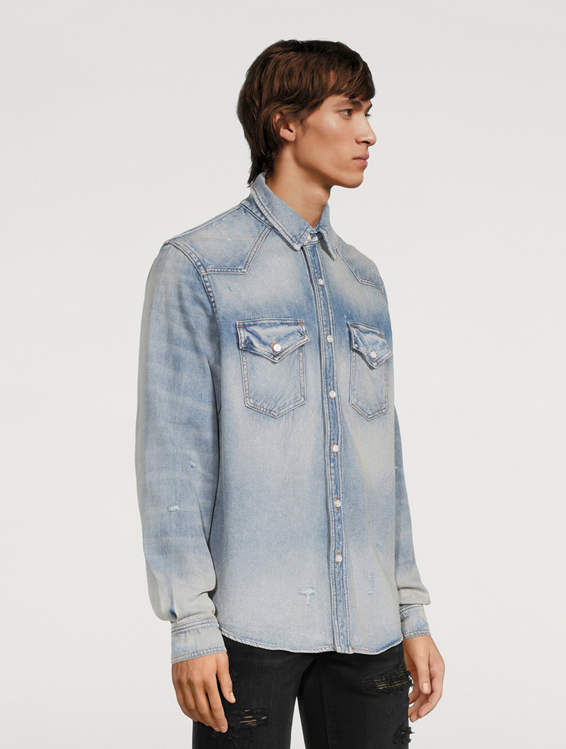 Camo Applique Denim Shirt