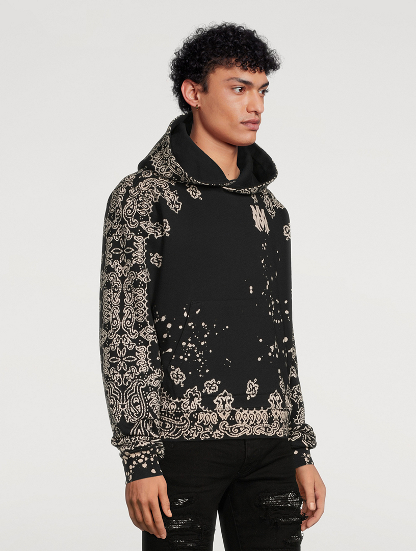 Amiri Bandana Bleach All Over Hoodie Black