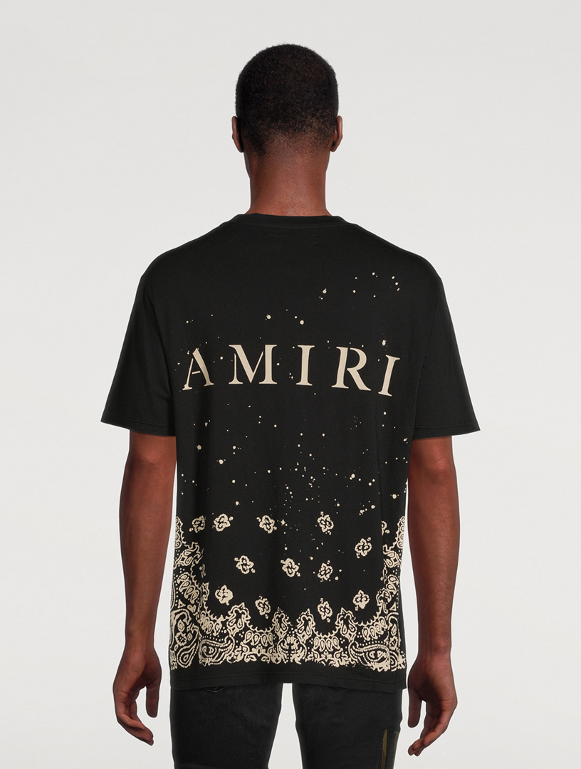 Tシャツ・カットソー AMIRI FW25 Amiri Bleach Bandana Shirt (AMSTCA1159 BLACK) AMIRI Bleached Bandana Patch T-Shirt | Nordstrom