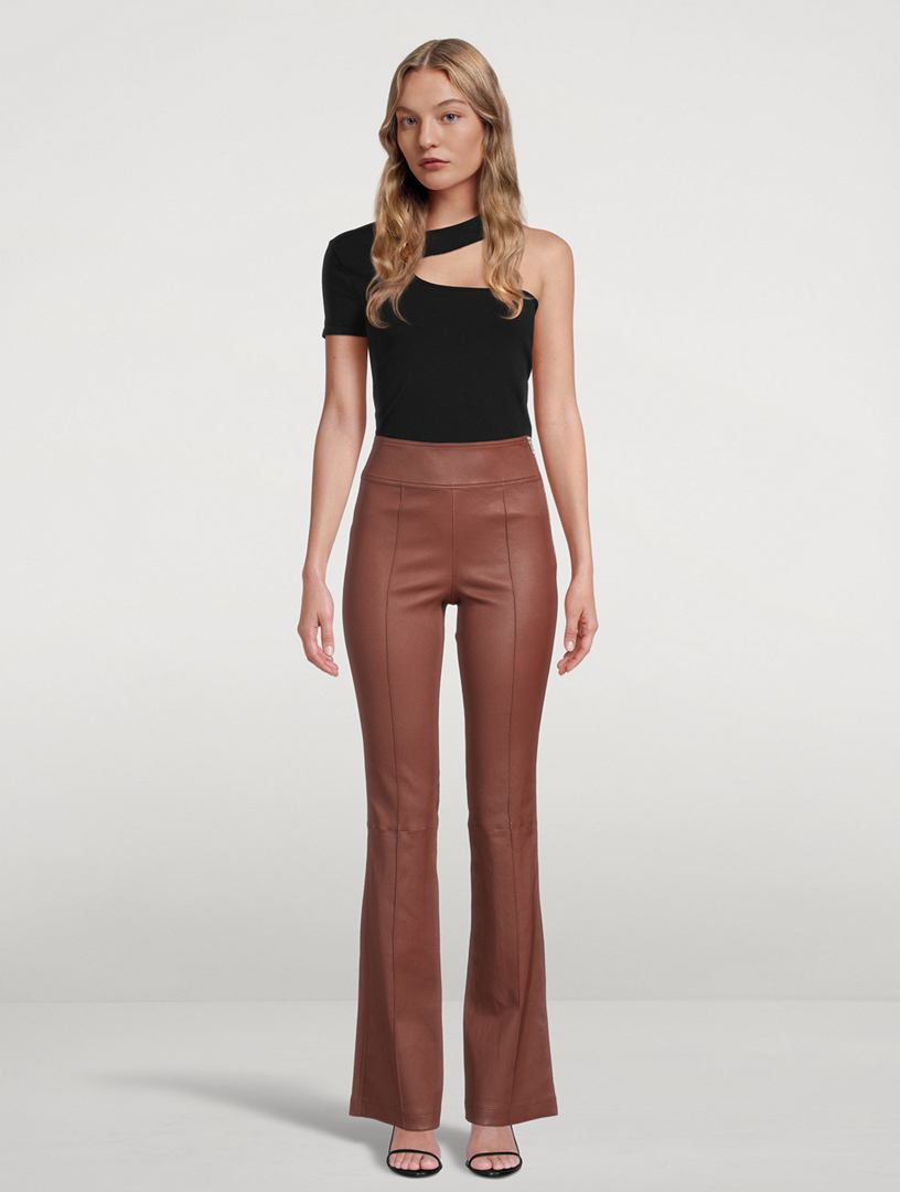 Leather Bootcut Trousers