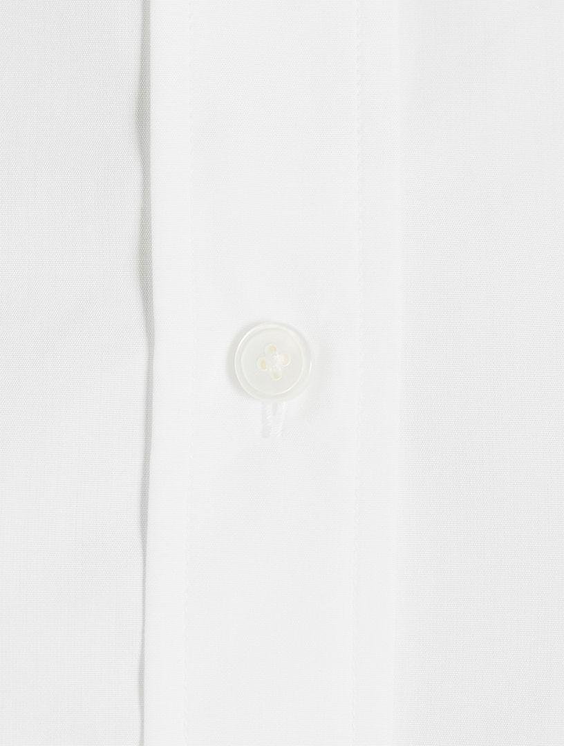 Cut-Out Poplin Shirt Dress