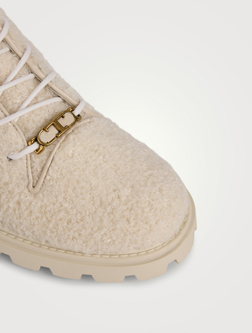 Bouclé Combat Boots