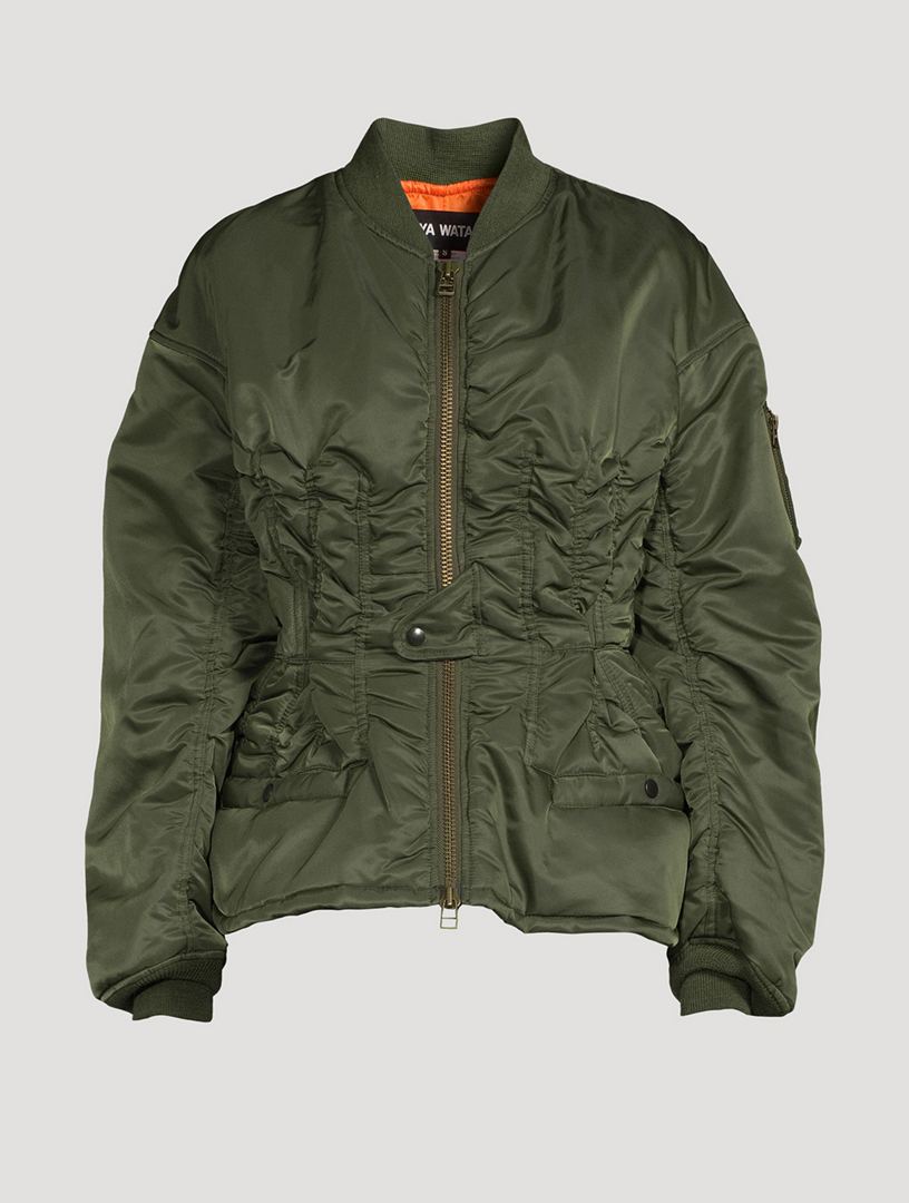 Junya Watanabe Khaki Twill Salt Shrinkage Finished Bomber Jacket