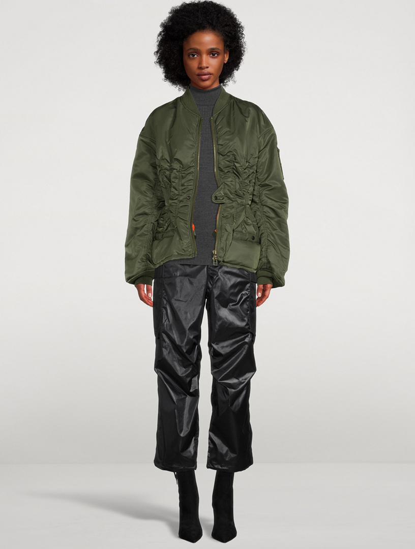 Junya Watanabe Khaki Twill Salt Shrinkage Finished Bomber Jacket