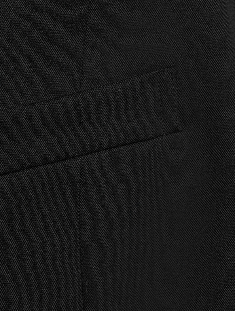 Split-Back Wool Peplum Blazer