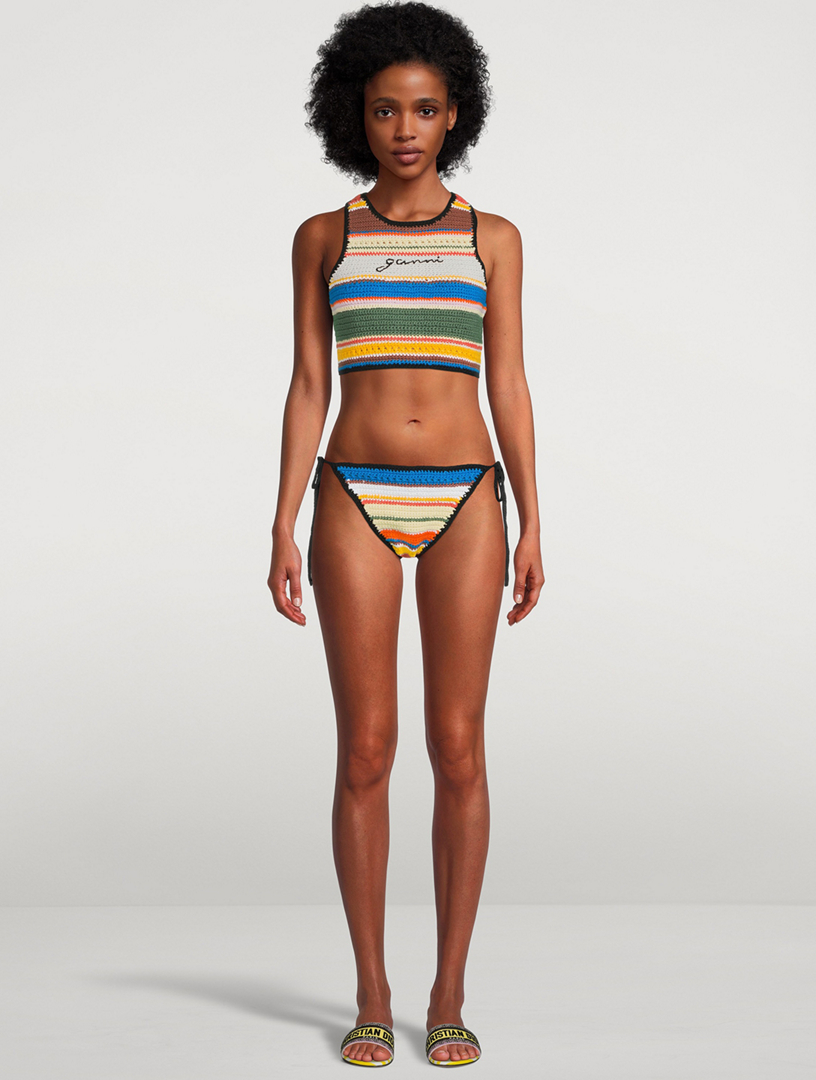 GANNI Crochet Halter Bikini Top | Holt Renfrew