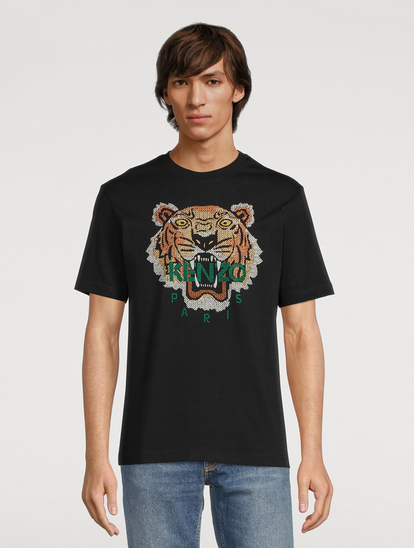 KENZO Cotton T Shirt With Tiger Embroidery Holt Renfrew