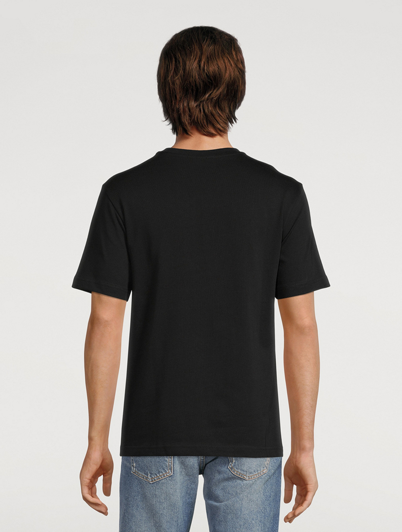 Cotton T-Shirt With Tiger Embroidery