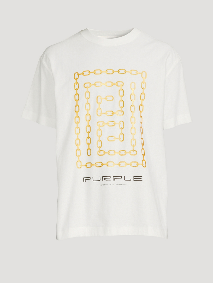 Purple Brand Textured Logo T-Shirt White