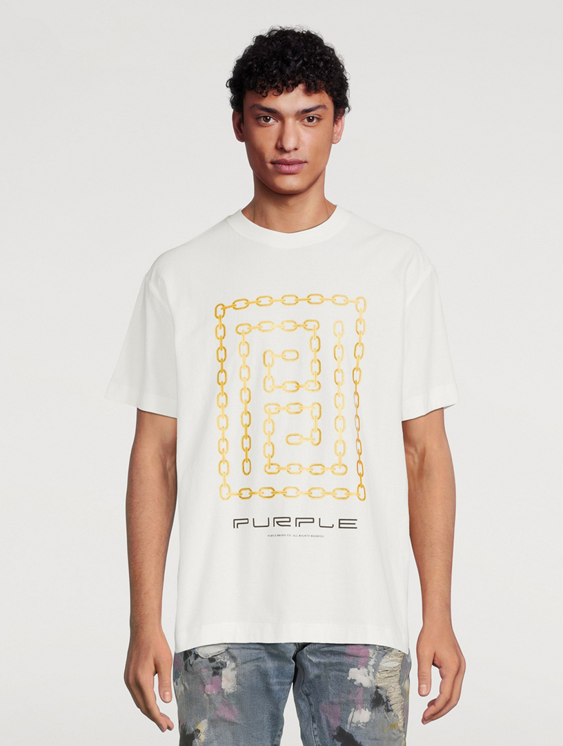 Meander Chain Textured Jersey T-Shirt
