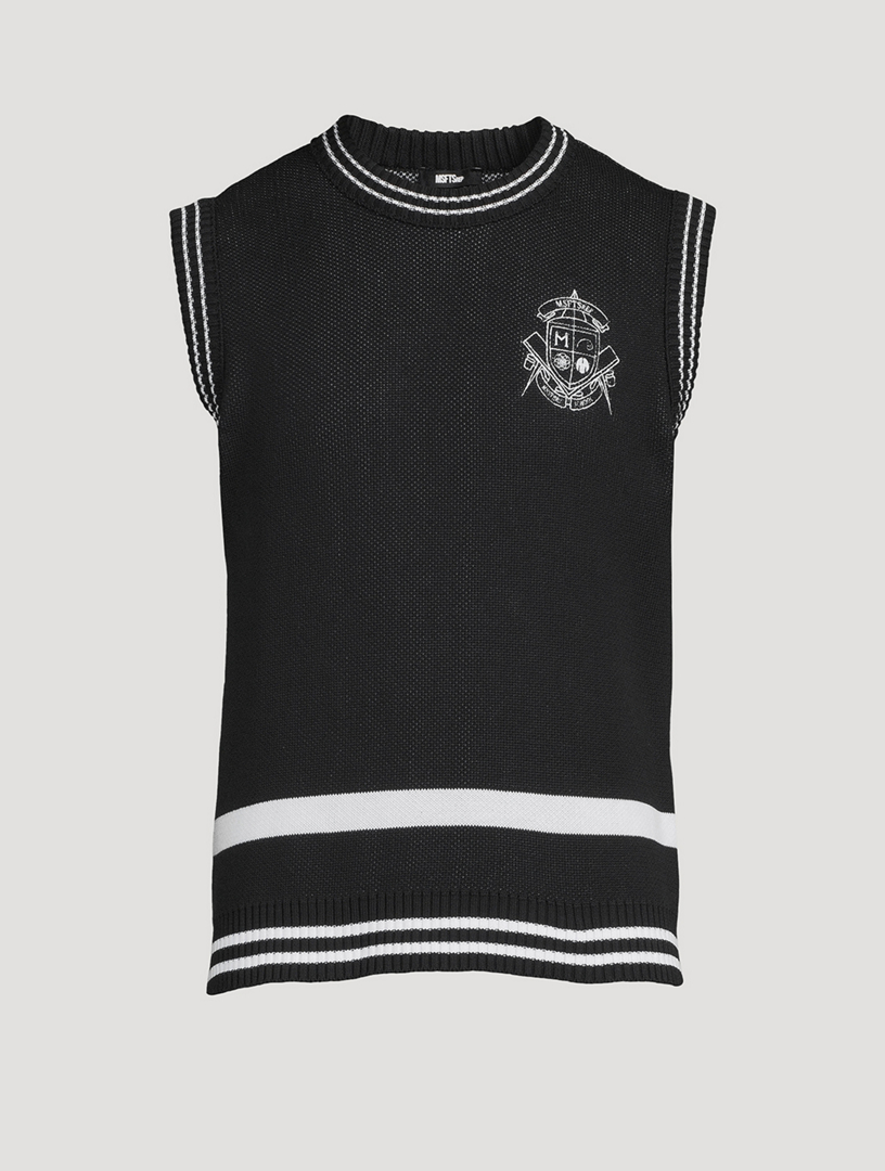 Crest Knit Sweater Vest
