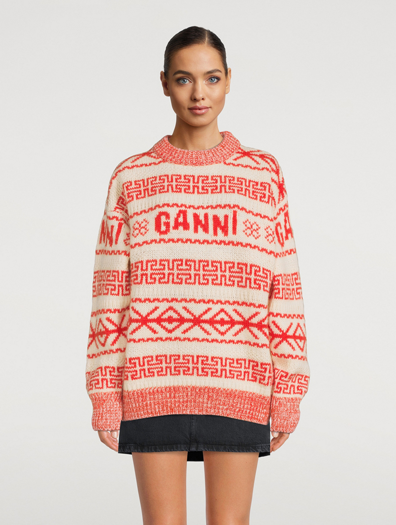 GANNI Intarsia Sweater - Blue