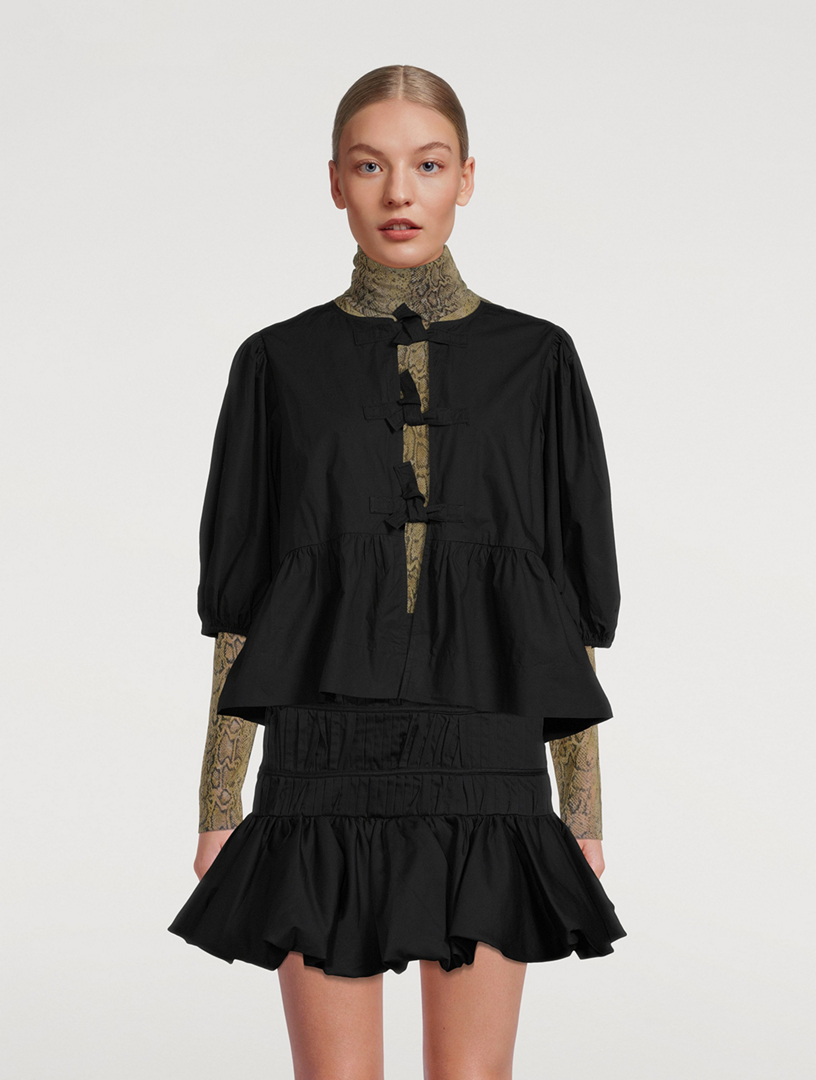 トップス Ganni Cotton Poplin Peplum Blouse GANNI Cotton Poplin Peplum Blouse | Holt Renfrew