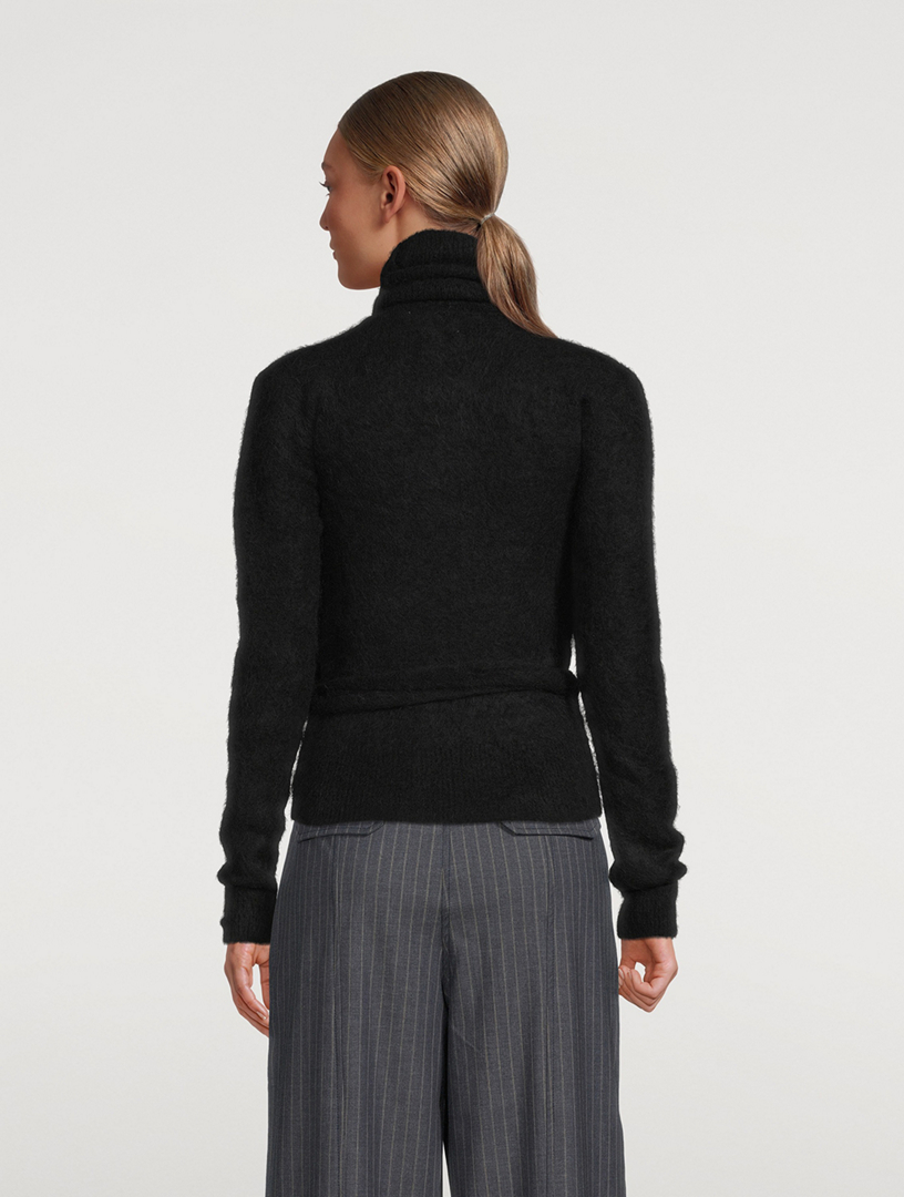 Brushed Alpaca Wrap Blouse