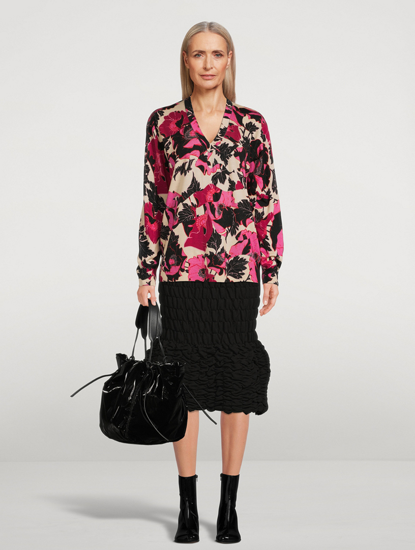 Netti Wool Sweater Floral Print