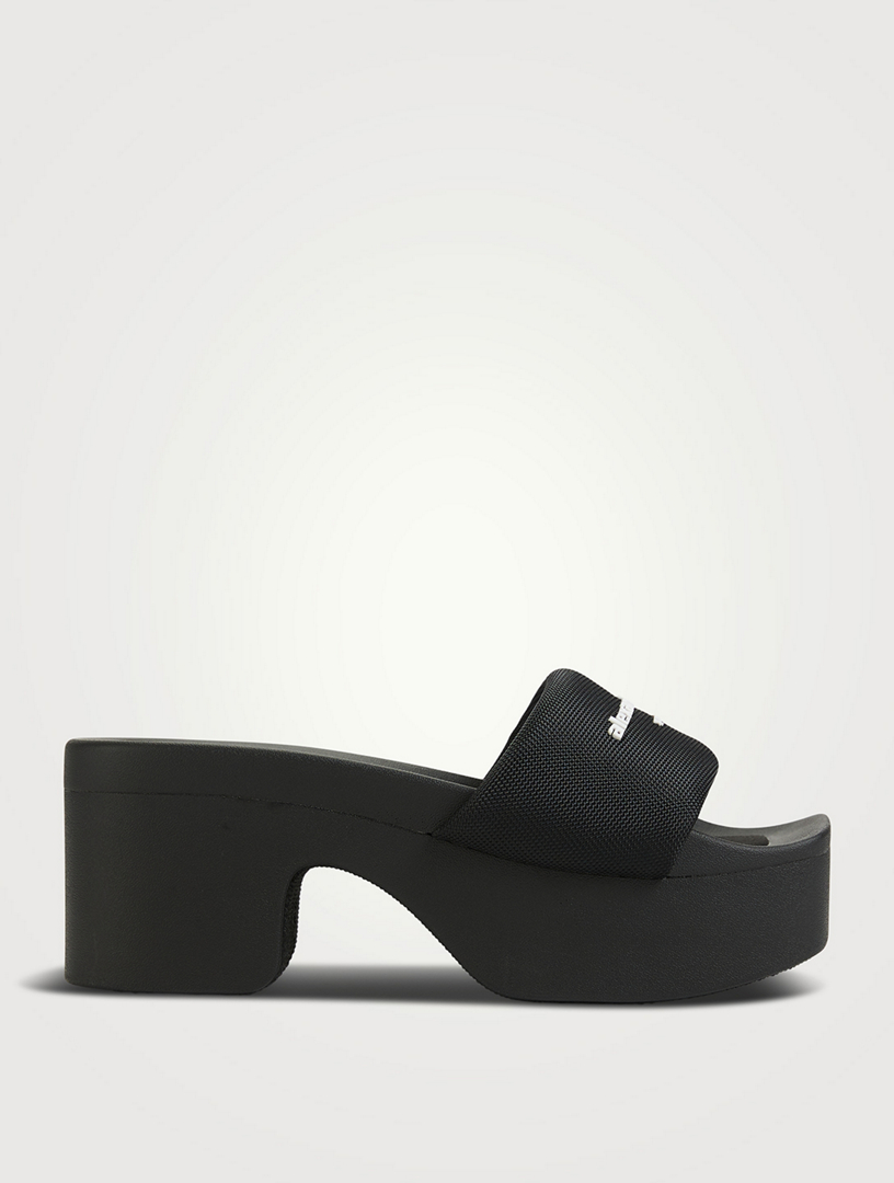 alexanderwang AW NYLON WEDGE FLIP FLOPS BLACK - alexanderwang® US