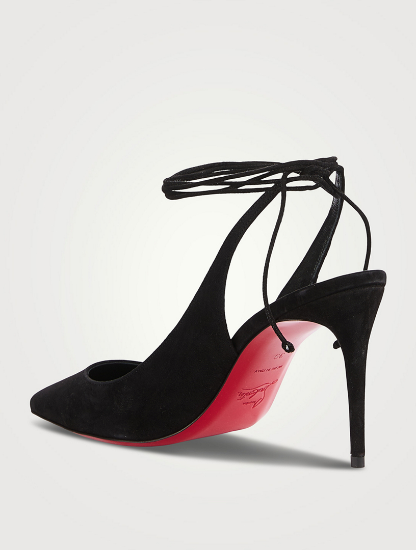 Christian Louboutin Lace Up Kate Suede Pumps 85 in Black