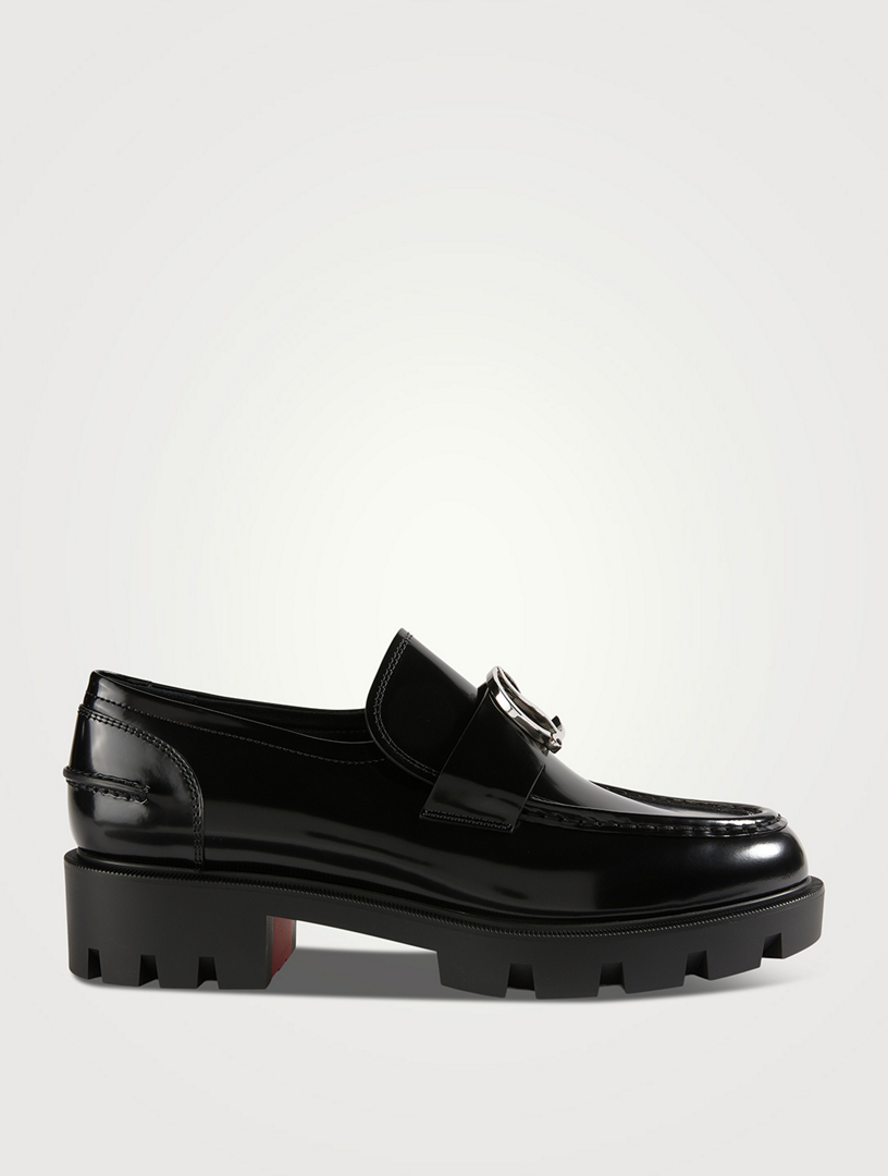 CHRISTIAN LOUBOUTIN CL Moc Leather Lug-Sole Loafers