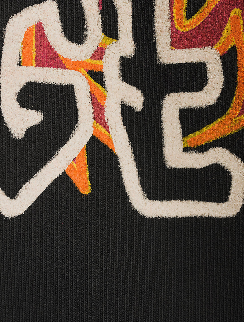 Graffiti Flame Cotton Hoodie