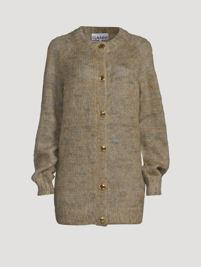 Brushed Mohair-Blend Cardigan