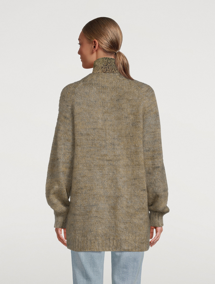 GANNI Brushed Mohair-Blend Cardigan | Holt Renfrew
