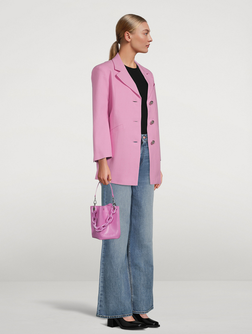 Oversized Blazer With Crystal Buttons