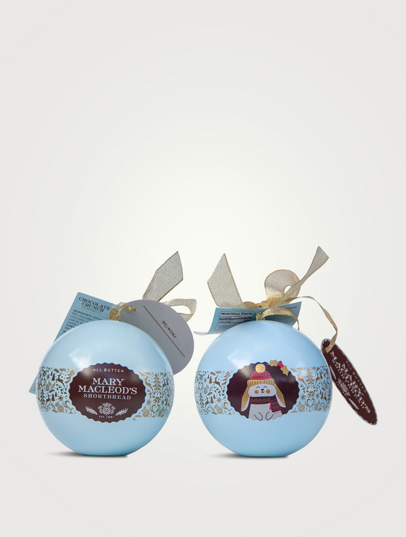 Holiday Chocolate Crunch Shortbread Cookie Ornament Tin