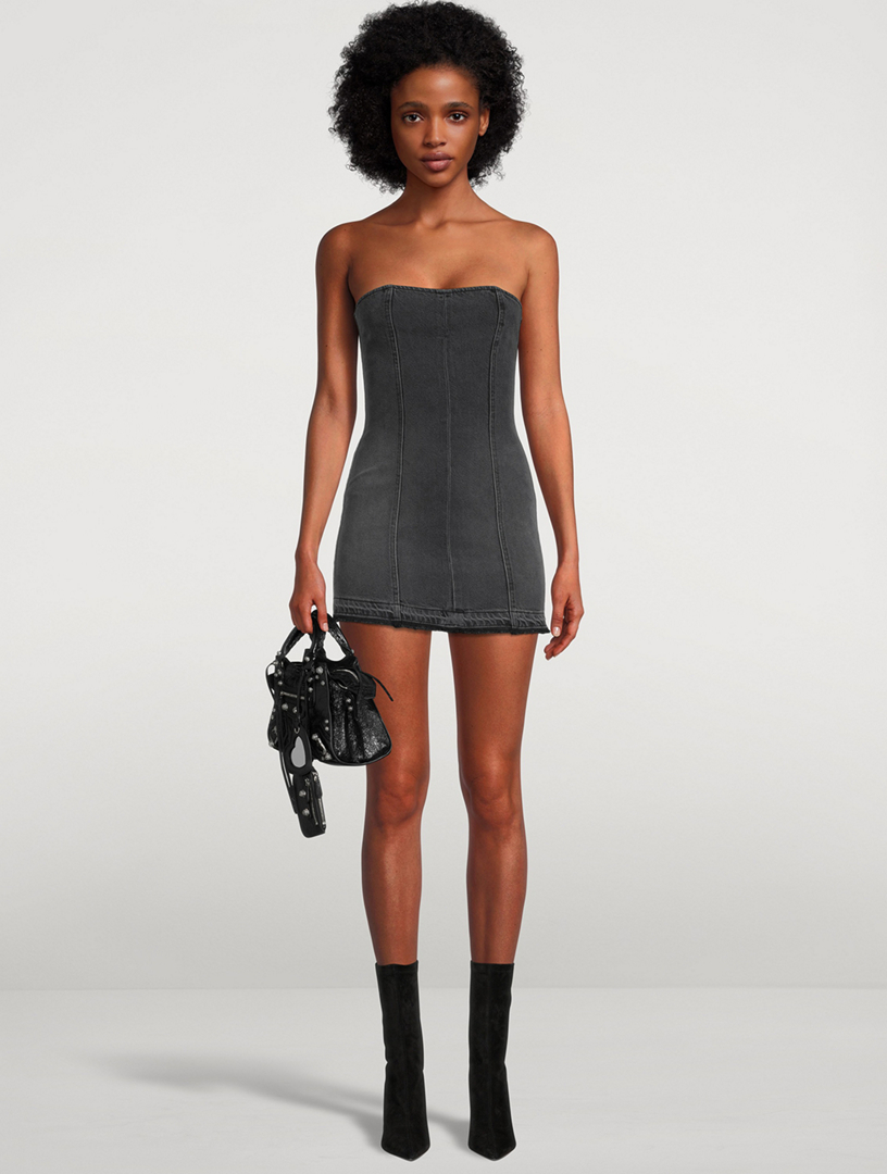 EB DENIM Strapless Denim Mini Dress | Holt Renfrew