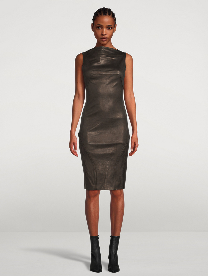 RICK OWENS Leather Sleeveless Dress | Holt Renfrew