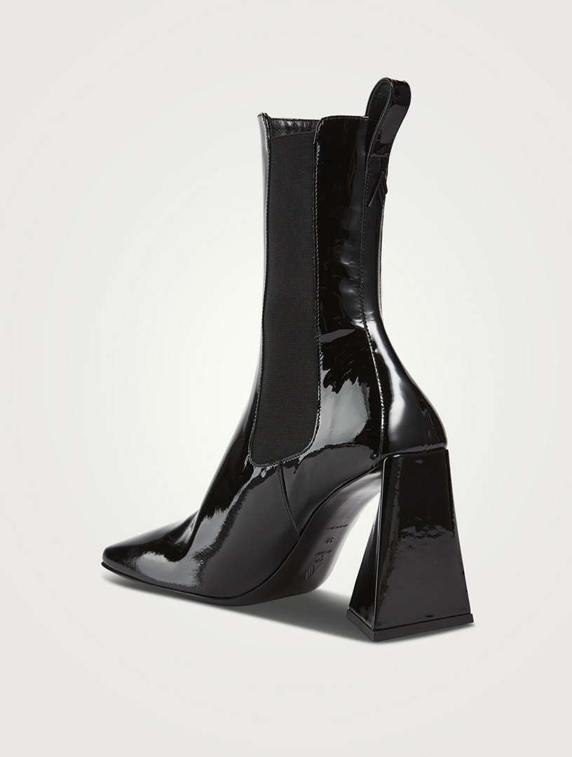 Devon Patent Leather Mid Calf Boots