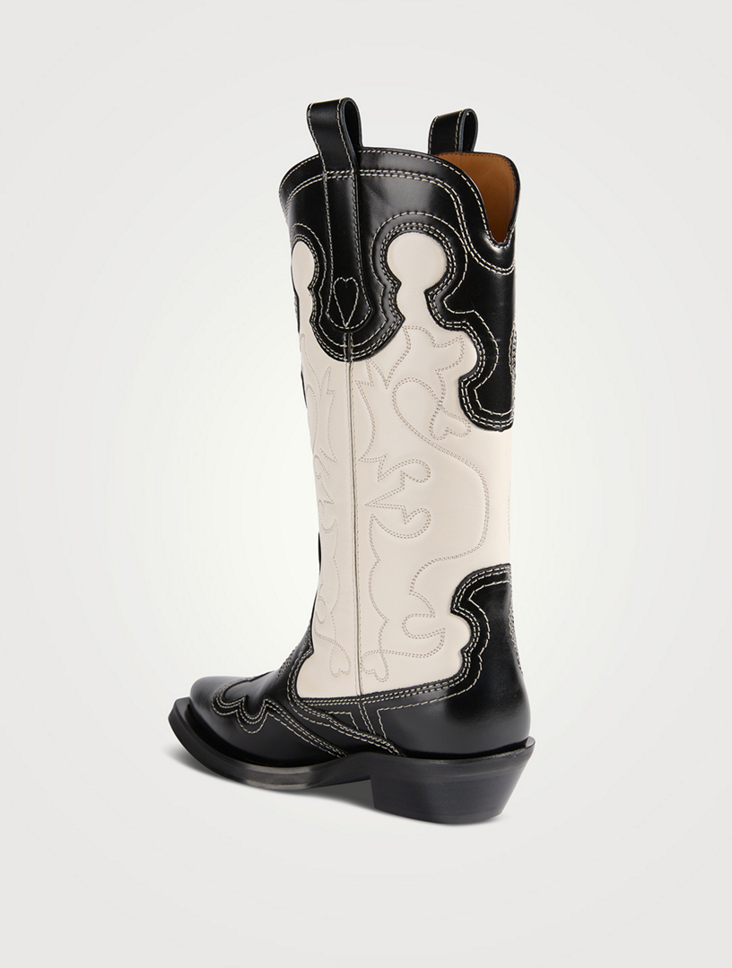 Mid Shaft Embroidered Western Boot