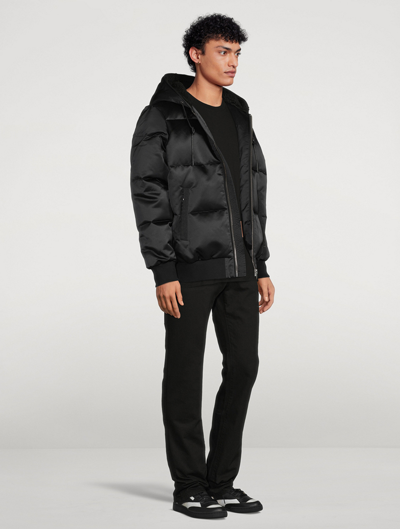 Lenox Down Bomber Jacket With Leather