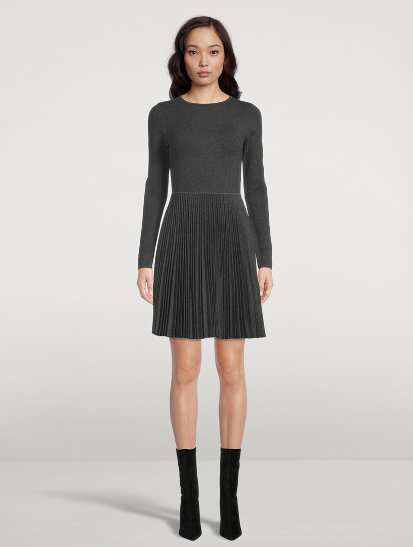 theory pleated mini dress THEORY CHECK. PLEATED ADJUSTABLE SLEEVES MINI DRESS SIZE 6