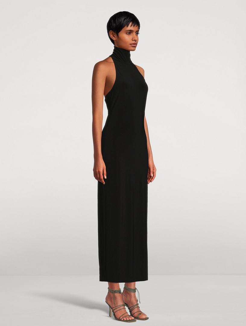 STRAPLESS FISHTAIL GOWN – Black Marble – Norma Kamali